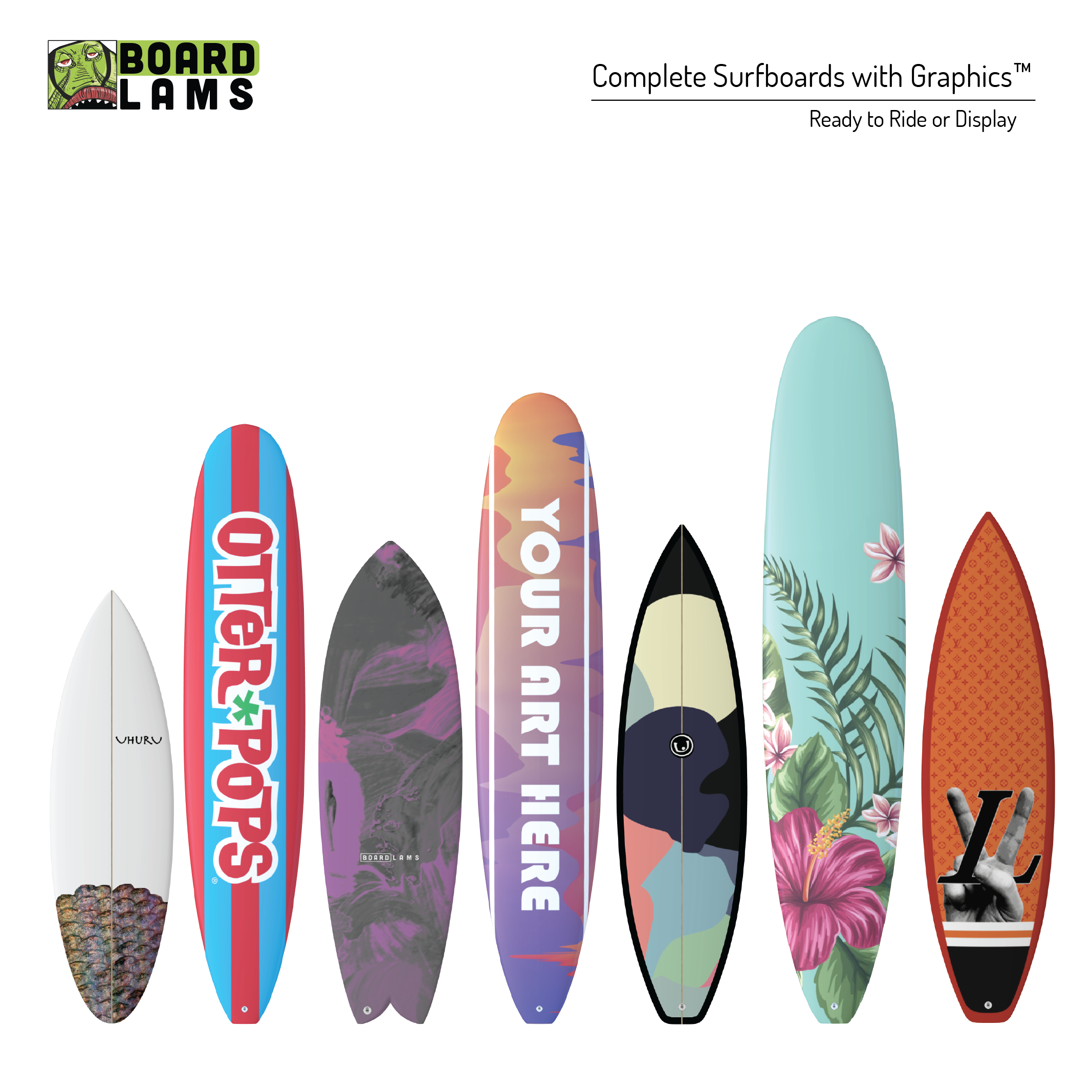 Complete Surfboards - Ready to Ride or for Marketing / Promotional Complete Surfboards - Ready to Ride or for Marketing / Promotional